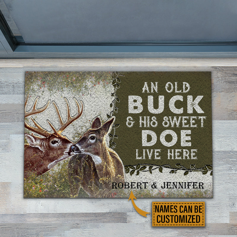 Paillasson personnalisé Deer Forest Old Buck Sweet Doe