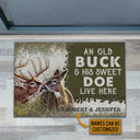Paillasson personnalisé Deer Forest Old Buck Sweet Doe