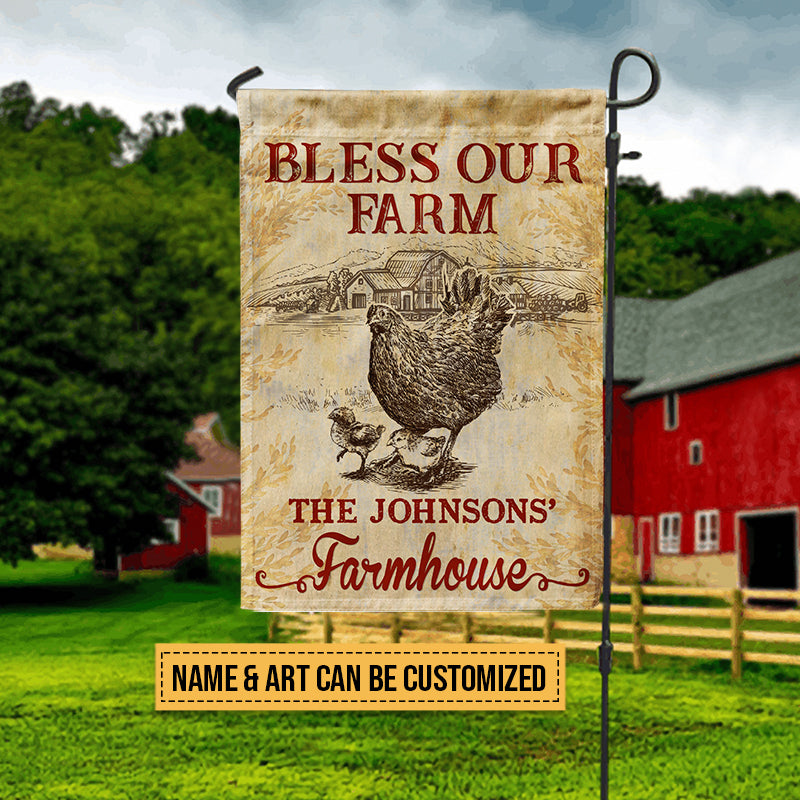 Personalized Farm Bless Our Farm Art Custom Flag
