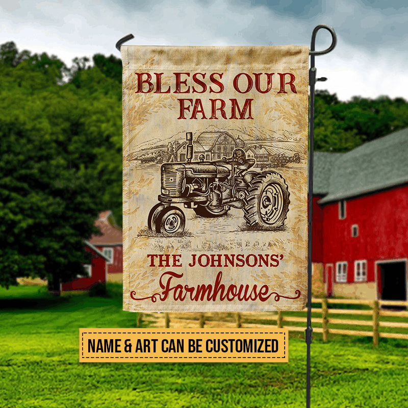 Personalized Farm Bless Our Farm Art Custom Flag