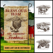 Personalized Farm Bless Our Farm Art Custom Flag
