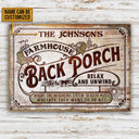 Personalized Farmhouse Back Porch Customized Classic Metal Signs