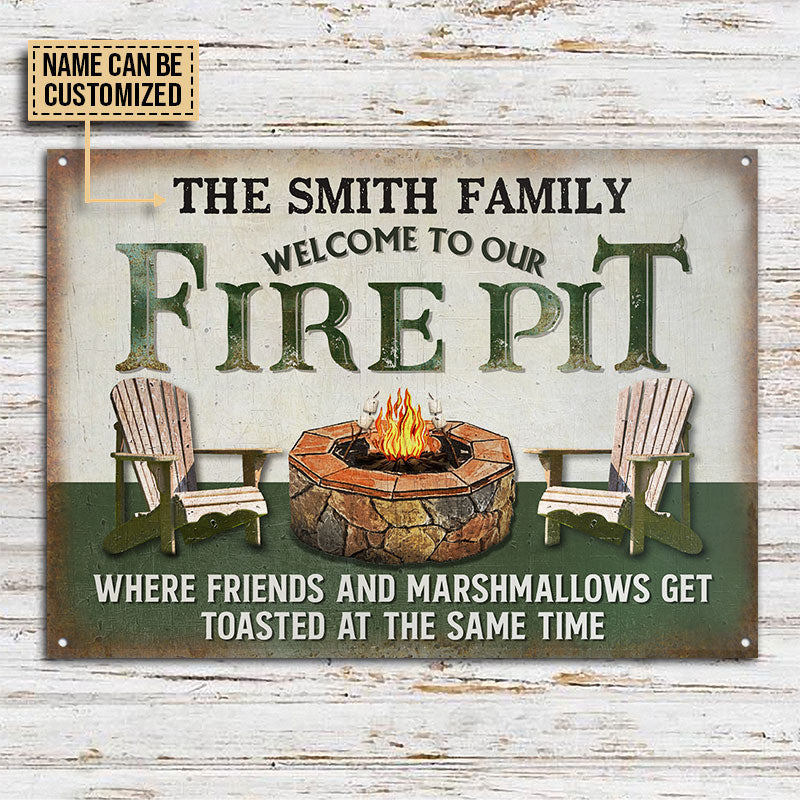 Personalized Fire Pit Get Toasted At The Same Time Custom Classic Metal Signs