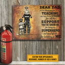 Personalized Firefighter Dad And Child Thank You Custom Classic Metal Signs