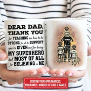 Tasse personnalisée de remerciement pour papa et enfant pompier
