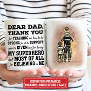 Tasse personnalisée de remerciement pour papa et enfant pompier