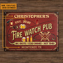 Personalized Firefighter Fire Watch Pub Custom Classic Metal Signs