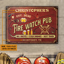 Personalized Firefighter Fire Watch Pub Custom Classic Metal Signs