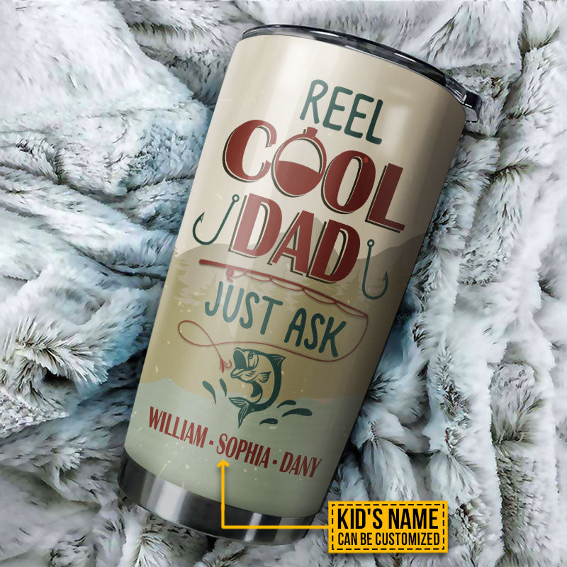Personalized Fishing Reel Cool Dad Customized Tumbler