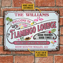 Personalized Flamingo Lounge Good Friends Customized Classic Metal Signs