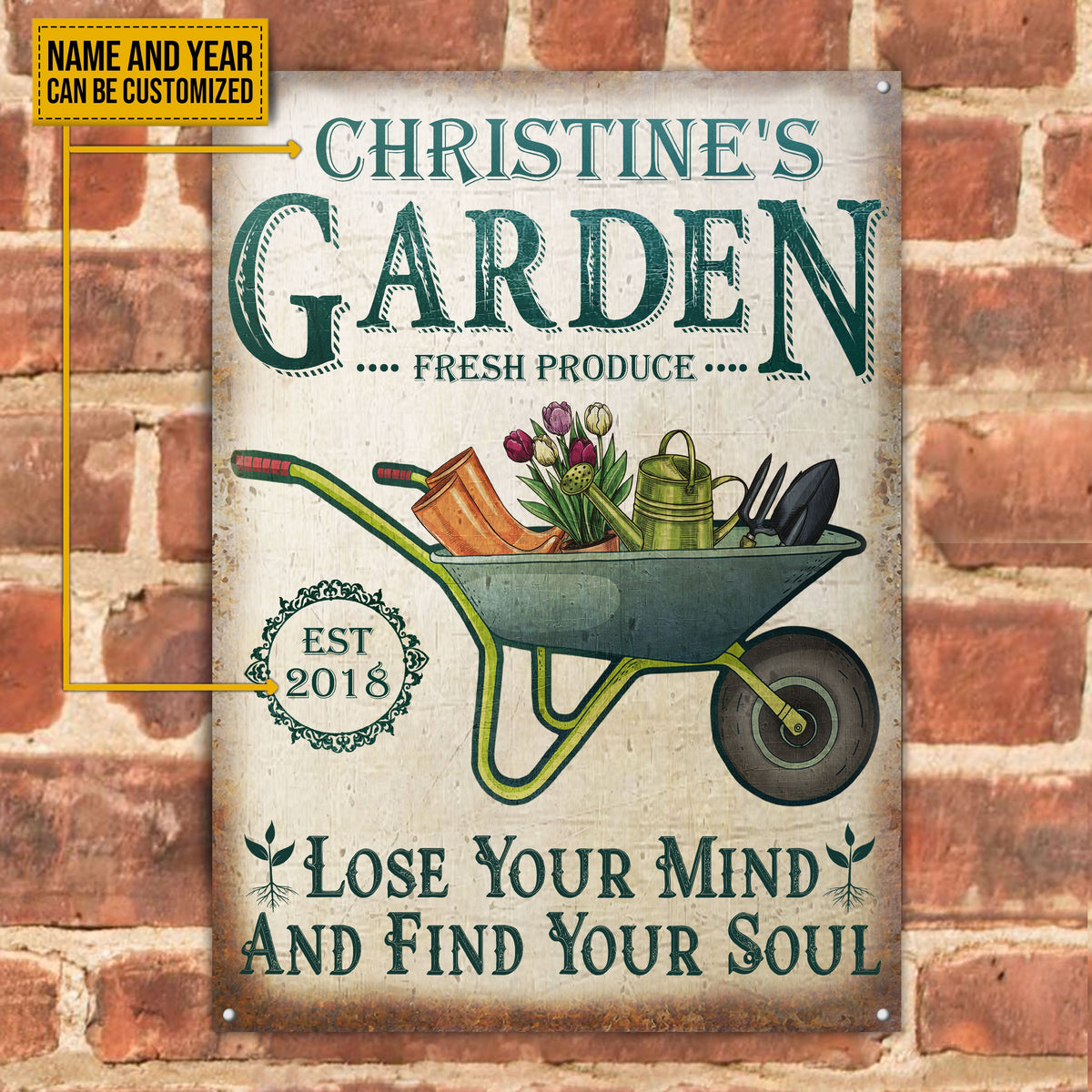 Personalized Garden Find Your Soul Customized Classic Metal Signs