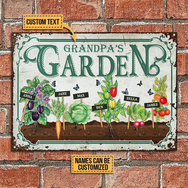 Personalized Garden Vegetables Customized Classic Metal Signs