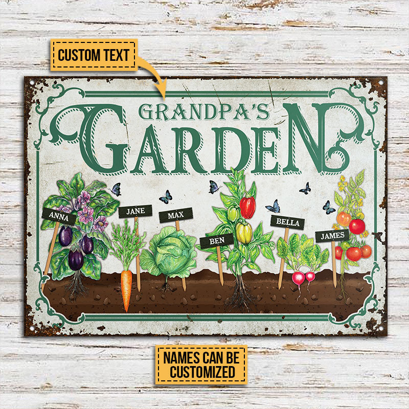 Personalized Garden Vegetables Customized Classic Metal Signs