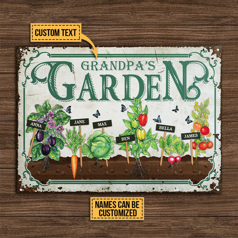 Personalized Garden Vegetables Customized Classic Metal Signs
