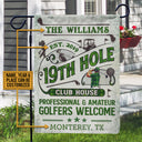 Personalized Golf 19th Hole Club House Golfer Welcome Custom Flag