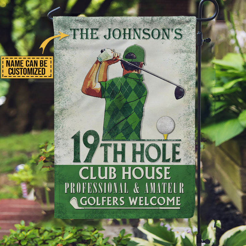 Personalized Golf 19th Hole Club House Welcome Customized Flag