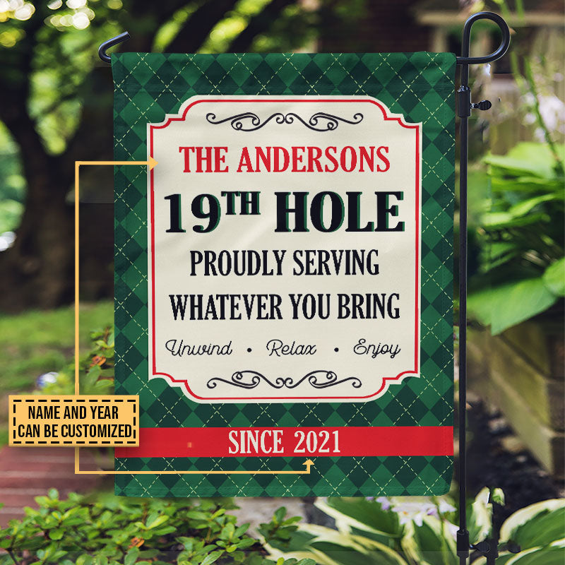 Drapeau de golf personnalisé au 19e trou