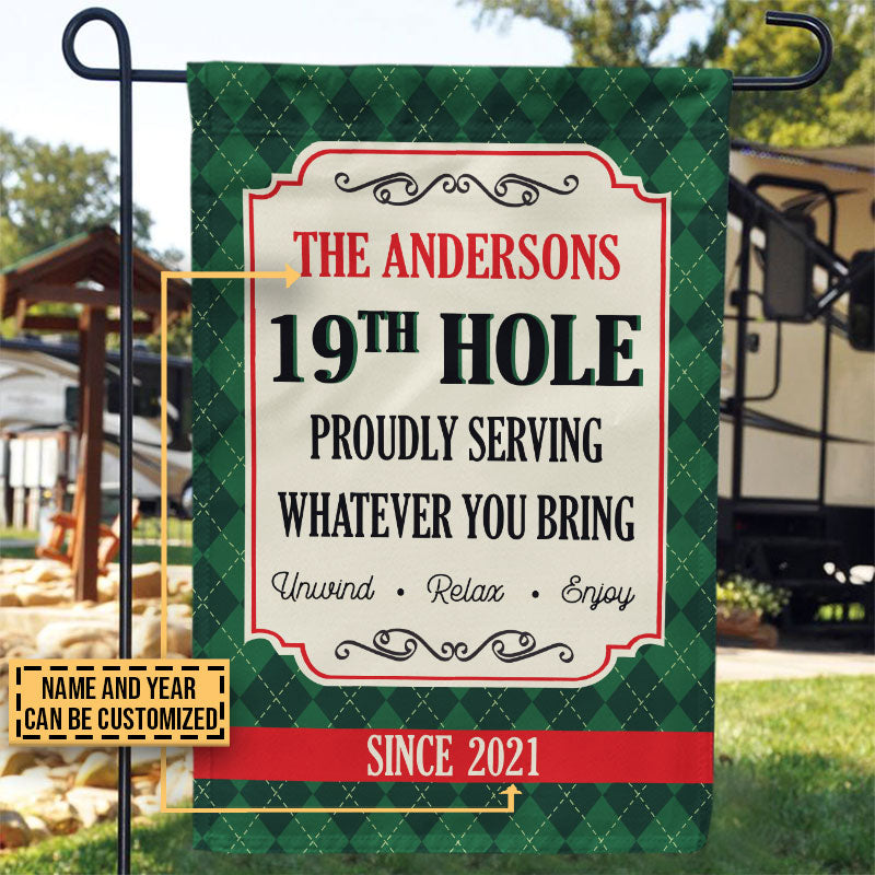 Drapeau de golf personnalisé au 19e trou