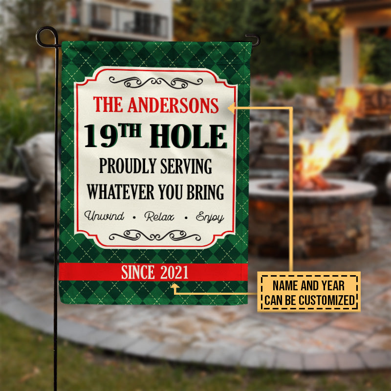 Drapeau de golf personnalisé au 19e trou
