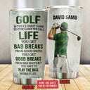 Personalized Golf Golfer Custom Quotes Customized Tumbler