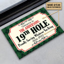 Personalized Golf Welcome 19th Hole Custom Doormat