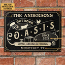 Personalized Grilling Outdoor Oasis Customized Classic Metal Signs