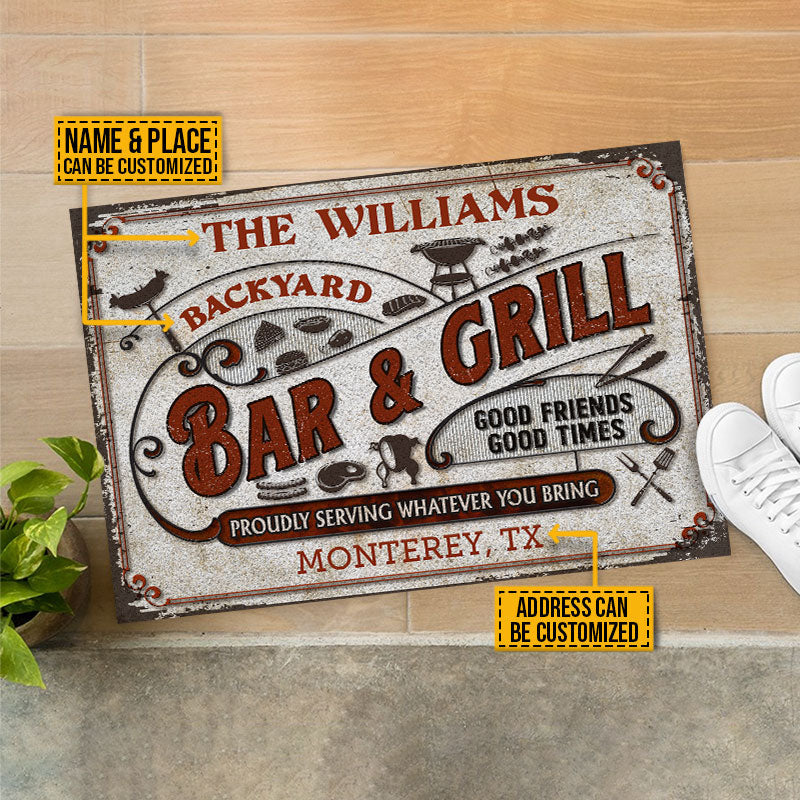 Personalized Grilling Proudly Serving You Bring Custom Doormat