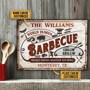 Panneaux métalliques classiques personnalisés de barbecue de renommée mondiale