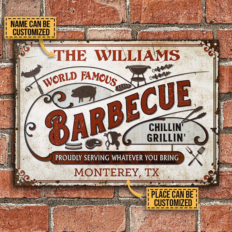 Panneaux métalliques classiques personnalisés de barbecue de renommée mondiale