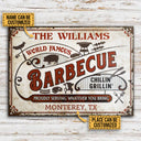 Personalized Grilling World Famous BBQ Customized Classic Metal Signs