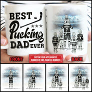 Personalized Hockey Dad And Child Best Dad Ever Custom Mug