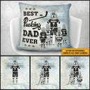 Personalized Hockey Dad And Child Best Dad Ever Custom Pillow