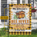 Drapeau personnalisé en flanelle avec ruches d'abeilles et abeilles
