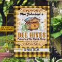 Drapeau personnalisé en flanelle avec ruches d'abeilles et abeilles