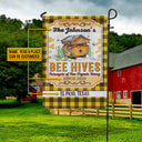 Drapeau personnalisé en flanelle avec ruches d'abeilles et abeilles