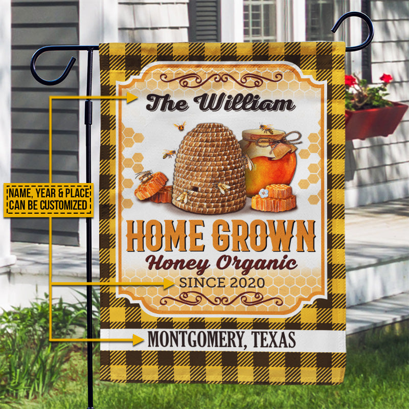 Personalized Honey Bee Farm Honey Organic Flannel Custom Flag