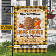 Personalized Honey Bee Farm Honey Organic Flannel Custom Flag
