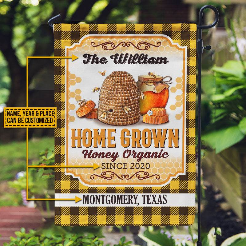 Personalized Honey Bee Farm Honey Organic Flannel Custom Flag