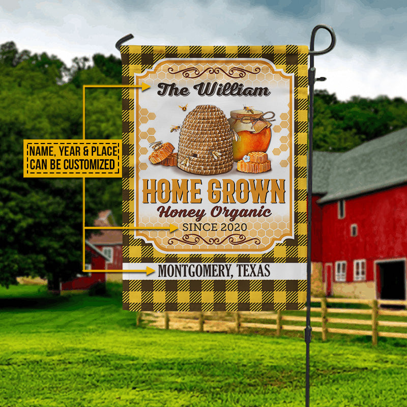 Personalized Honey Bee Farm Honey Organic Flannel Custom Flag