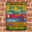 Personalized Hot Tub Welcome To Our Custom Classic Metal Signs