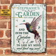 Jardin de colibris personnalisé et panneaux métalliques classiques personnalisés
