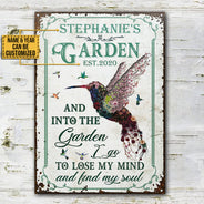 Jardin de colibris personnalisé et panneaux métalliques classiques personnalisés