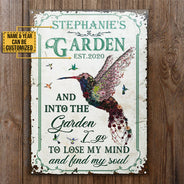 Jardin de colibris personnalisé et panneaux métalliques classiques personnalisés