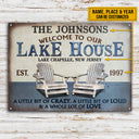 Personalized Lake A Little Bit Of Crazy Customized Classic Metal Signs
