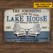Personalized Lake A Little Bit Of Crazy Customized Classic Metal Signs