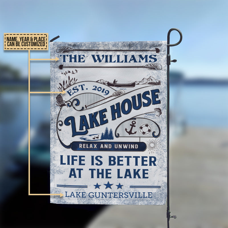 Personalized Lake House Life Is Better Custom Flag