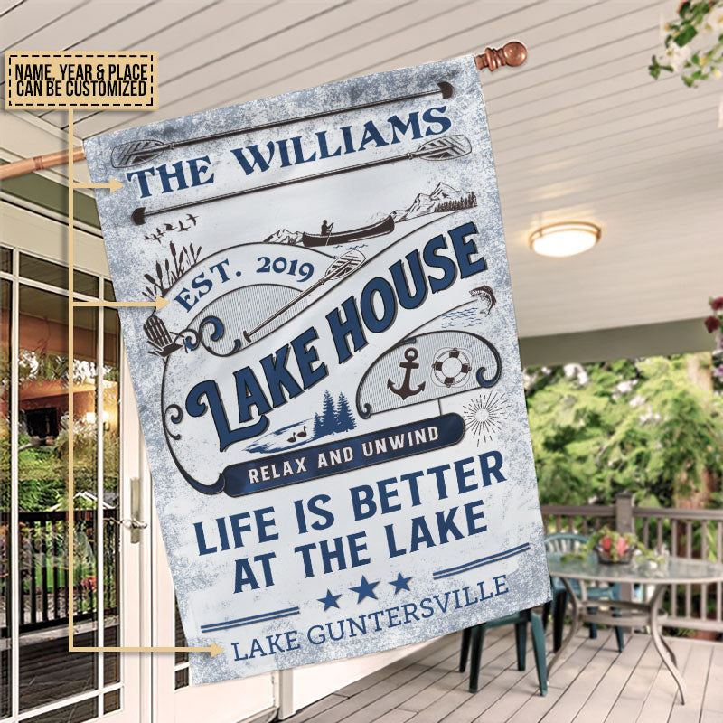 Personalized Lake House Life Is Better Custom Flag