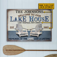 Souvenirs du lac personnalisés Au lac Panneaux métalliques classiques personnalisés