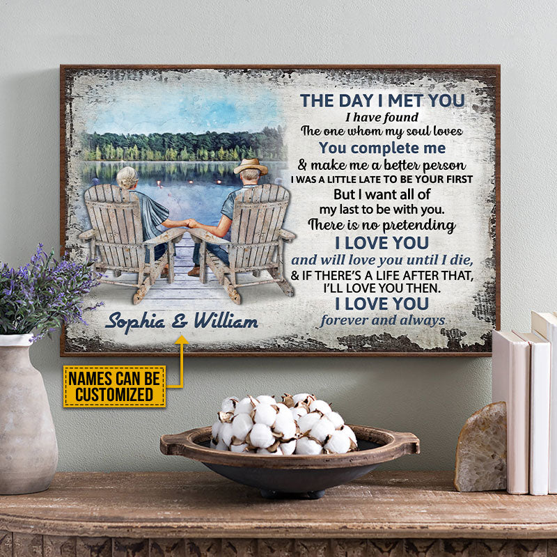 Personalized Lake Old Couple The Day I Met Custom Poster