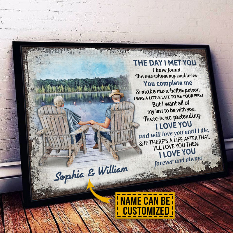 Personalized Lake Old Couple The Day I Met Custom Poster